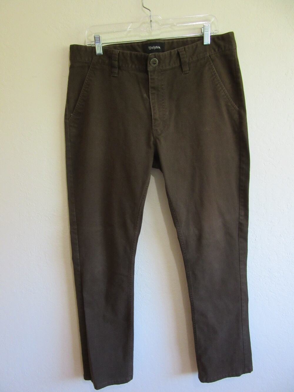 BRIXTON Reserve Pant Standard Fit Brown 36x33 Canvas Work Casual Pants
